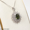 Pendant With Faceted Moldavite and Cubic Zirconia - Sterling Silver (MSP0264)