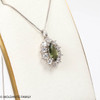 Pendant With Faceted Moldavite and Cubic Zirconia - Sterling Silver (MSP0265)