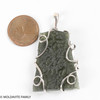 RAW MOLDAVITE PENDANT - STERLING SILVER - 13.21g (MSP0201I050)