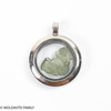 LOCKET PENDANT - BRUSHED METAL - RAW MOLDAVITE (MSP0233009)