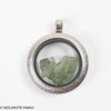LOCKET PENDANT - BRUSHED METAL - RAW MOLDAVITE (MSP0233009)