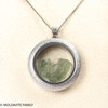 LOCKET PENDANT - BRUSHED METAL - RAW MOLDAVITE (MSP0233009)