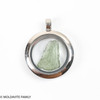 LOCKET PENDANT - BRUSHED METAL - RAW MOLDAVITE (MSP0233010)