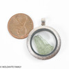 LOCKET PENDANT - BRUSHED METAL - RAW MOLDAVITE (MSP0233010)