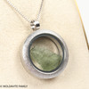 LOCKET PENDANT - BRUSHED METAL - RAW MOLDAVITE (MSP0233010)