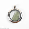 LOCKET PENDANT - BRUSHED METAL - RAW MOLDAVITE (MSP0233011)