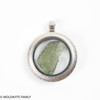 LOCKET PENDANT - BRUSHED METAL - RAW MOLDAVITE (MSP0233011)