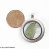 LOCKET PENDANT - BRUSHED METAL - RAW MOLDAVITE (MSP0233011)