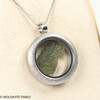 LOCKET PENDANT - BRUSHED METAL - RAW MOLDAVITE (MSP0233011)