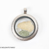 LOCKET PENDANT - BRUSHED METAL - RAW MOLDAVITE/HERKIMER/LIBYAN (MSP0247I008)