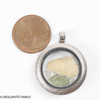 LOCKET PENDANT - BRUSHED METAL - RAW MOLDAVITE/HERKIMER/LIBYAN (MSP0247I008)