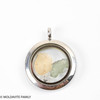 LOCKET PENDANT - BRUSHED METAL - RAW MOLDAVITE/HERKIMER/LIBYAN (MSP0247I009)