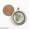 LOCKET PENDANT - BRUSHED METAL - RAW MOLDAVITE/HERKIMER DIAMOND (MSP0246I010)