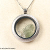 LOCKET PENDANT - BRUSHED METAL - RAW MOLDAVITE/HERKIMER DIAMOND (MSP0246I011)