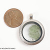 LOCKET PENDANT - BRUSHED METAL - RAW MOLDAVITE/HERKIMER DIAMOND (MSP0246I012)