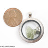 LOCKET PENDANT - BRUSHED METAL - RAW MOLDAVITE/HERKIMER DIAMOND/PYRITE (MSP0268I002)