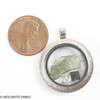 LOCKET PENDANT - BRUSHED METAL - RAW MOLDAVITE/HERKIMER DIAMOND/PYRITE (MSP0268I004)