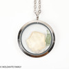 LOCKET PENDANT - POLISHED METAL - RAW MOLDAVITE/HERKIMER/LIBYAN (MSP0269I001)