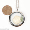 LOCKET PENDANT - POLISHED METAL - RAW MOLDAVITE/HERKIMER/LIBYAN (MSP0269I001)