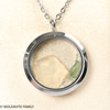 LOCKET PENDANT - POLISHED METAL - RAW MOLDAVITE/HERKIMER/LIBYAN (MSP0269I001)