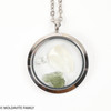 LOCKET PENDANT - POLISHED METAL - RAW MOLDAVITE/HERKIMER/LIBYAN (MSP0269I002)