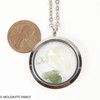 LOCKET PENDANT - POLISHED METAL - RAW MOLDAVITE/HERKIMER/LIBYAN (MSP0269I002)