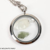 LOCKET PENDANT - POLISHED METAL - RAW MOLDAVITE/HERKIMER/LIBYAN (MSP0269I002)