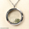 LOCKET PENDANT - POLISHED METAL - RAW MOLDAVITE/HERKIMER/LIBYAN (MSP0269I002)