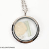 LOCKET PENDANT - POLISHED METAL - RAW MOLDAVITE/HERKIMER/LIBYAN (MSP0269I003)