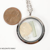 LOCKET PENDANT - POLISHED METAL - RAW MOLDAVITE/HERKIMER/LIBYAN (MSP0269I003)