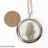 LOCKET PENDANT - POLISHED METAL - RAW MOLDAVITE/HERKIMER/LIBYAN (MSP0269I004)