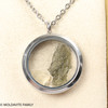 LOCKET PENDANT - POLISHED METAL - RAW MOLDAVITE/HERKIMER/LIBYAN (MSP0269I004)