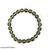 MOLDAVITE ROUND BEAD BRACELET - 8.5 mm (MBED027)