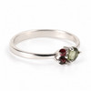 Sterling Silver Ring - Moldavite & Czech Garnet (MSR196)