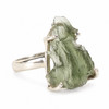 STERLING SILVER RING - RAW MOLDAVITE - SIZE 8 (MSR150I066)