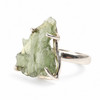 STERLING SILVER RING - RAW MOLDAVITE - SIZE 8 (MSR150I066)