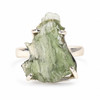 STERLING SILVER RING - RAW MOLDAVITE - SIZE 8 (MSR150I066)