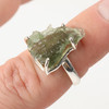 STERLING SILVER RING - RAW MOLDAVITE - SIZE 8 (MSR150I066)