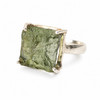 STERLING SILVER RING - RAW MOLDAVITE - SIZE 7 (MSR150I068)