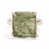 STERLING SILVER RING - RAW MOLDAVITE - SIZE 7 (MSR150I068)
