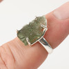 STERLING SILVER RING - RAW MOLDAVITE - SIZE 6 (MSR150I069)