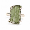 STERLING SILVER RING - RAW MOLDAVITE - SIZE 9 (MSR150I071)
