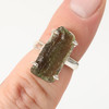 STERLING SILVER RING - RAW MOLDAVITE - SIZE 6.5 (MSR150I072)