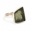 STERLING SILVER RING - RAW MOLDAVITE - SIZE 9 (MSR148I082)