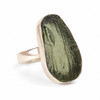 STERLING SILVER RING - RAW MOLDAVITE - SIZE 6.5 (MSR148I083)