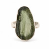 STERLING SILVER RING - RAW MOLDAVITE - SIZE 6.5 (MSR148I083)