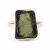 STERLING SILVER RING - RAW MOLDAVITE - SIZE 7 (MSR148I084)