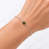 Sterling Silver Bracelet with Oval Moldavite (MSB038)