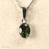 STERLING SILVER PENDANT WITH OVAL MOLDAVITE 8x6 mm (MSP0276)