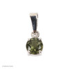 STERLING SILVER PENDANT WITH ROUND MOLDAVITE 6mm (MSP0277)